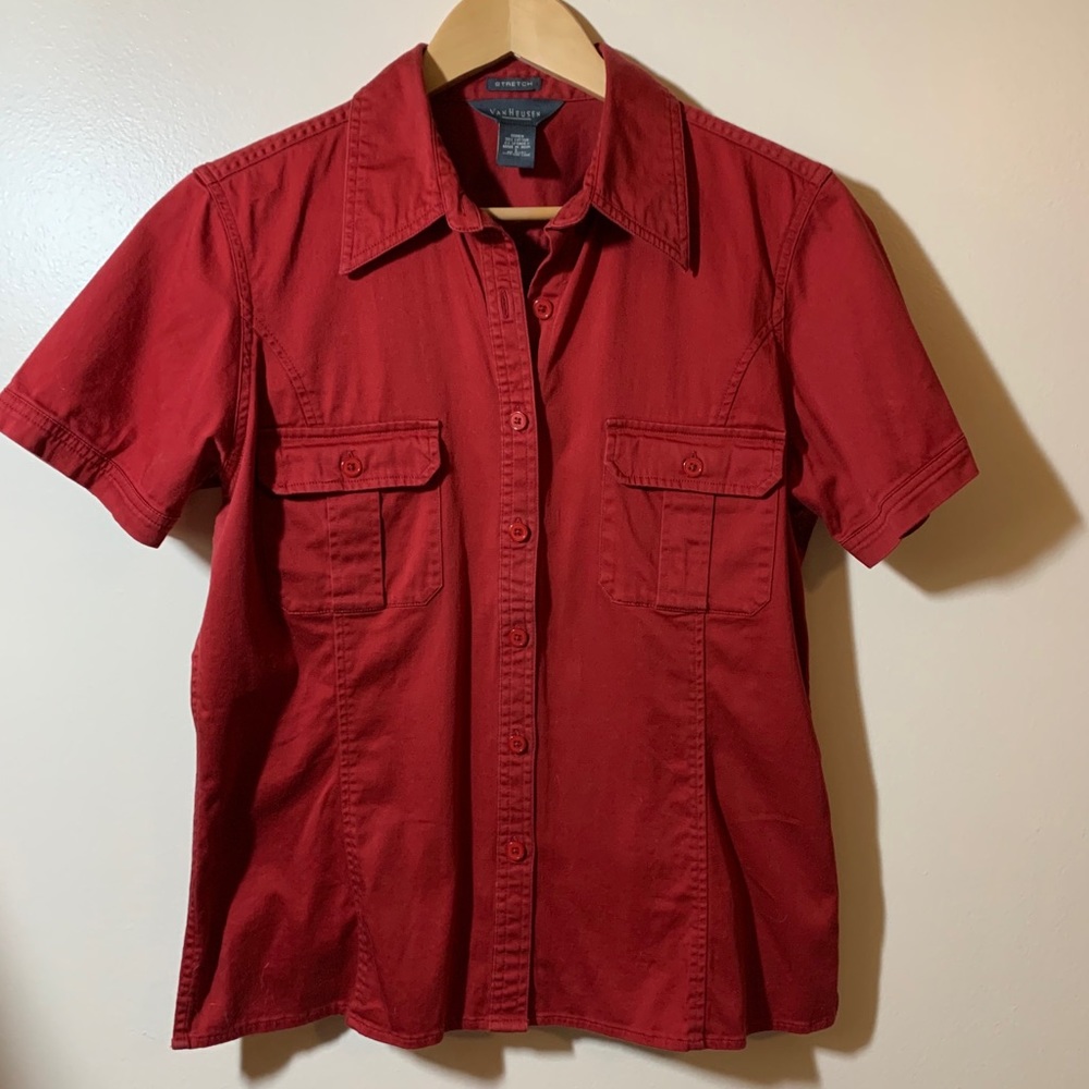Dark Red Button Down - Picture 4 of 7